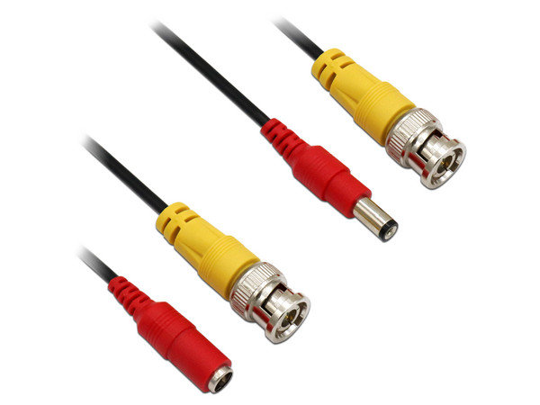 Cable siamés BRobotix, Conector BNC y de Energía de 10m. Color Negro.