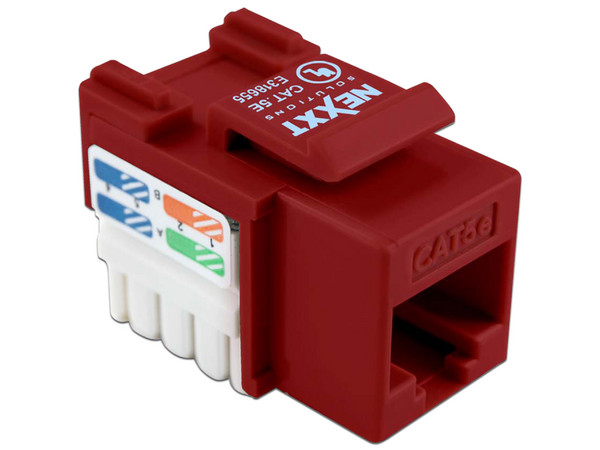 Modulo sin blindaje Nexxt Solutions, Keystone Jack Cat5e, Tipo 110, Color Rojo.
