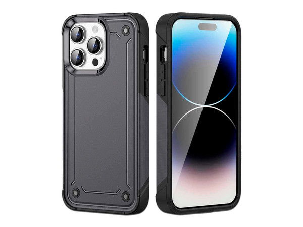 Funda protectora Tekku Tough Cover para iPhone 15 Pro, Color Negro.