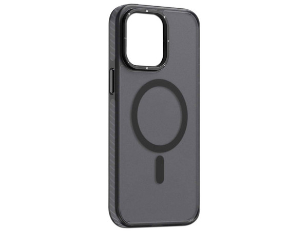 Funda Protectora TEKKU Matte Color para iPhone 15 PLUS, MagSafe, Color Transparente Negro.