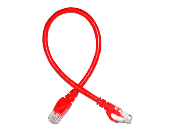 Cable de Parcheo Enson P6003R, Cat6, UTP RJ-45 (M-M), Calibre 24AWG, 30cm. Color Rojo.