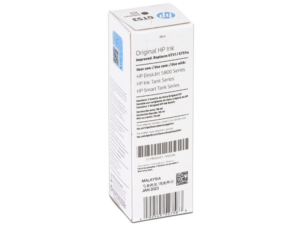 Botella de tinta original HP GT53, Color Negro (1VV22AL). - imagen 2