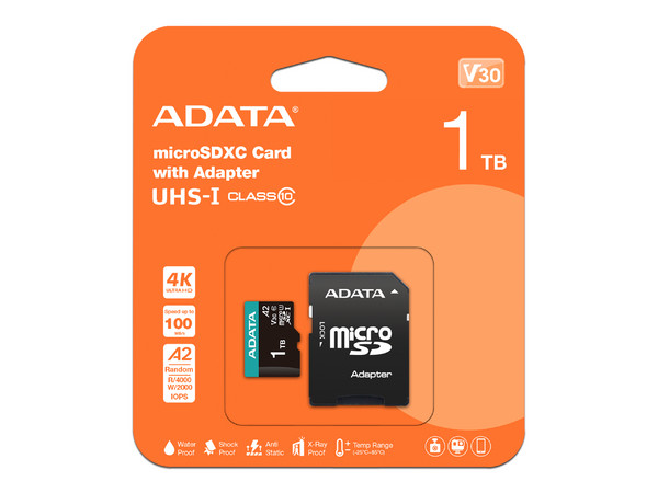 Memoria ADATA V30 microSDXC UHS-I de 1TB, clase 10, incluye Adaptador SD. - imagen 3