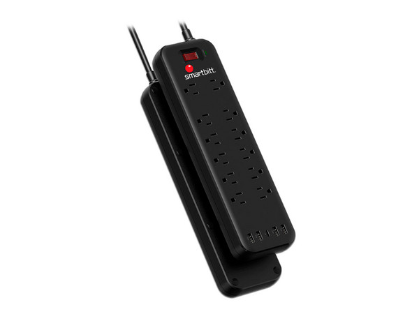 Multicontacto Supresor de picos Smartbitt de 12 Contactos NEMA 5-15R, USB, USB-C. Color Negro - imagen 2