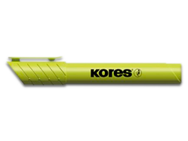 Paquete de Marcatextos Kores K-Marker XH12, 12 piezas, Color Amarillo Fluorescente.