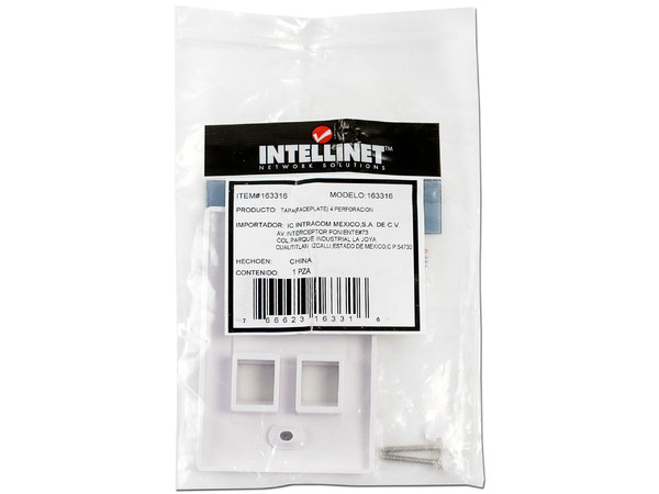 Tapa para caja, Montaje al ras, 4 salidas, Blanco. - imagen 2