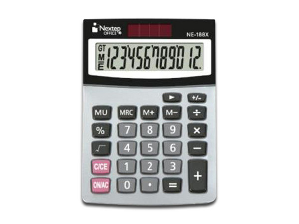 Calculadora Semi Escritorio Nextep NE-188X de 12 Dígitos.