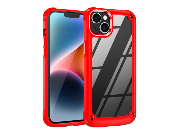 Funda protectora Tekku Shock Hardshell para iPhone 15, Color Rojo.