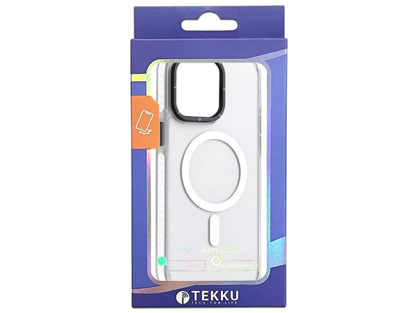 Funda protectora Tekku Matte Color para iPhone 15 Plus, Compatible con MagSafe, Color Blanco Transparente. - imagen 3