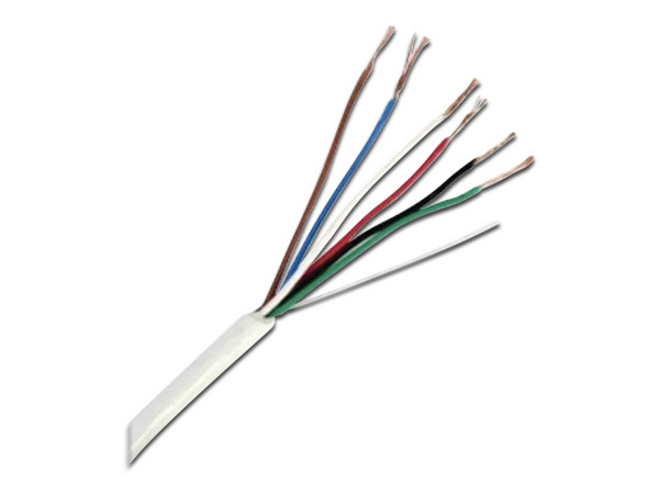 Bobina de cable VIAKON 92-62 de 152 metros de 6 x 20 AWG, Blindado, Color Blanco, Aplicaciones en control de acceso, Audio e Instrumentación.