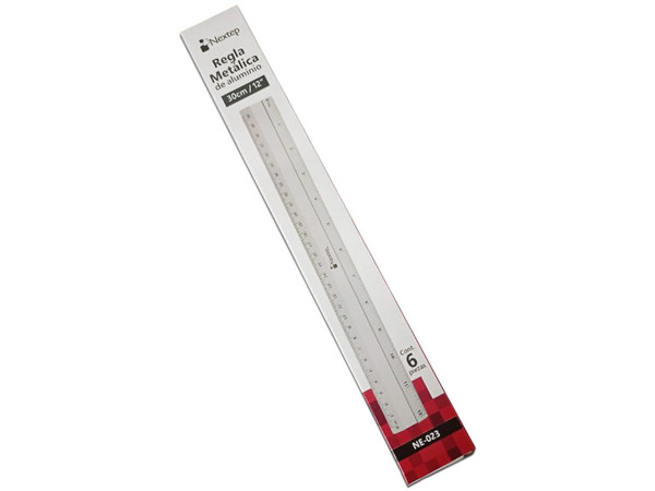 Regla metálica de aluminio Nextep, de 30 cm, incluye 6 piezas.