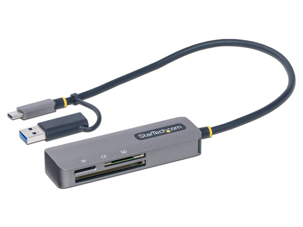 Lector de Tarjetas StarTech FCREADMICRO3V2, de USB-C/USB-A a Lector de tarjetas SD, MicroSD y CompactFlash. Color Gris. - imagen 2