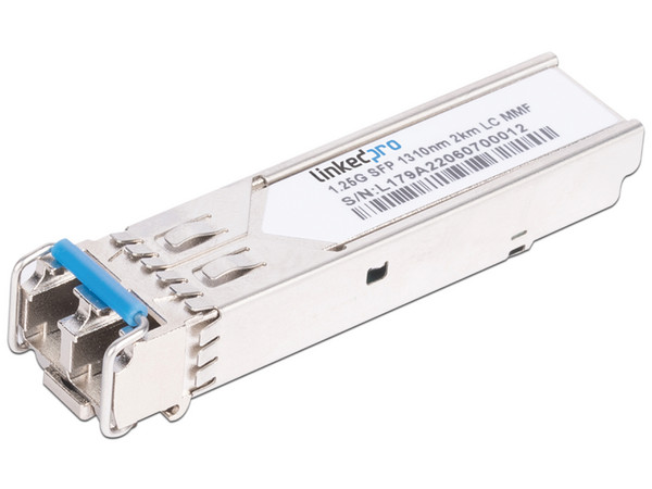 Módulo Transceptor SFP+ LC Gigabit de Fibra Óptica LinkedPro LP-SFP-1G-MM-2, Multimodo, Full-Duplex, 1310 nm.