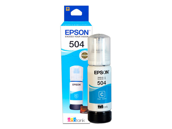 Botella de Tinta Epson 504, Cian, Modelo: T504220-AL. - imagen 2