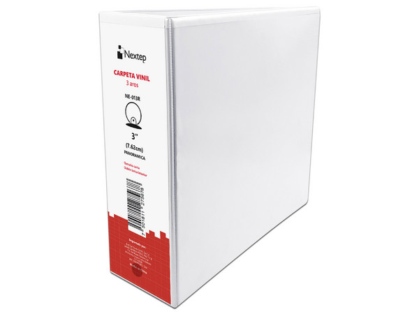 Carpeta Nextep Vinil Aro "O" 3". Tamaño Carta. Color Blanca.