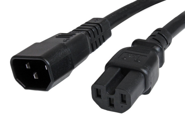 Cable 1.8m 14 AWG Adaptador Jumper Bridge IEC C14 a IEC C15 para Servidor UPS