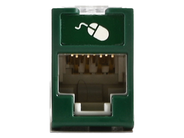 Jack Siemon UltraMAX Cat6A, UTP, Montaje híbrido en Placa de Pared, Punch Down, Color Verde.
