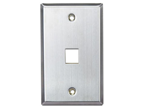 Placa Sencilla Leviton de Acero Inoxidable 1 Puerto de red. 