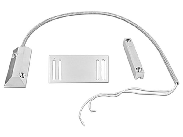 Contacto Magnético de Uso Rudo SFIRE para Piso, 55cm de Cable Blindado, Color Plateado.