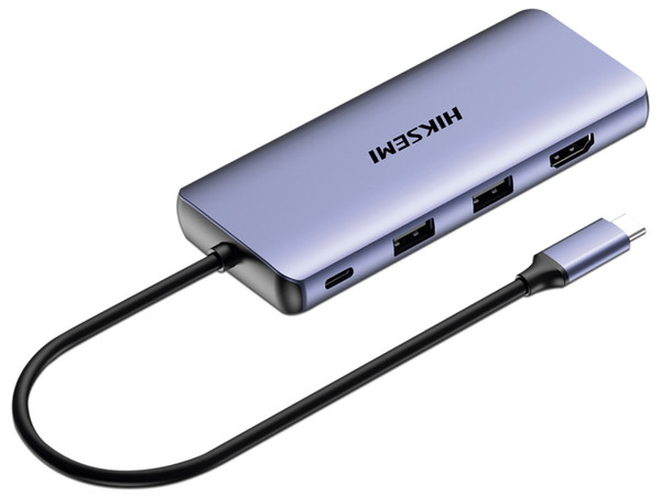 Hub Hikvision HS-HUB-DS11 11 en 1, USB C (M) a HDMI, 2 USB 3.0, 2 USB 2.0, VGA, SD, TF, 3.5mm, RJ-45, USB Tipo C (H), Color Gris. - imagen 3