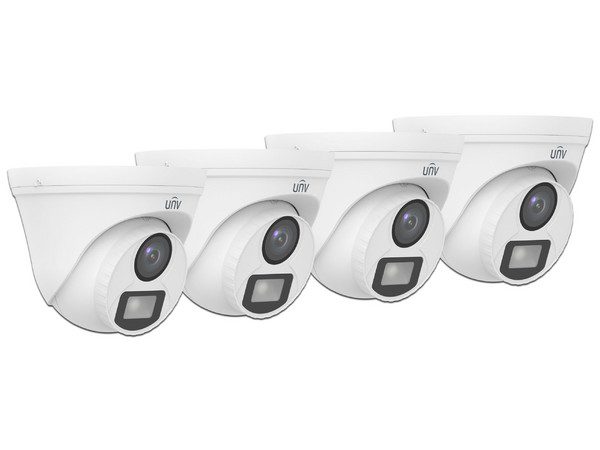 Kit de 4 Cámaras Tipo Domo Uniarch UAC-T115-F28-W de 5MP (2880 x 1620), Lente Fijo 2.8mm, IR de hasta 20m, IP67, Color Blanco.
