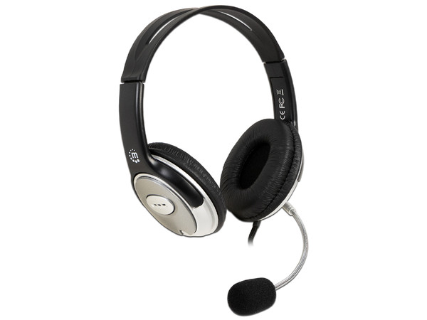 Audífonos Estéreo Clásicos Manhattan, con Micrófono y Control de Volumen, 3.5mm.