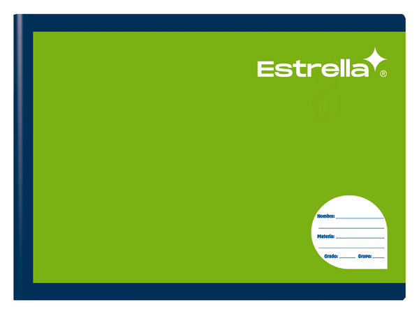 Cuaderno Estrella Italiano Cosido Doble Raya 100 Hojas (Modelo 0654) contiene 100 hojas de papel bond rayado