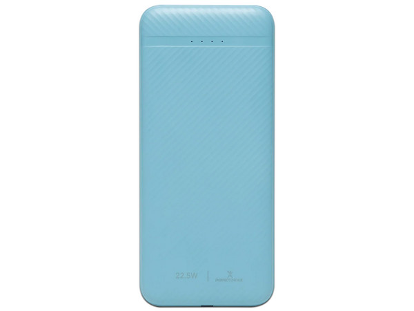 Power Bank Perfect Choice Carga Rápida 22.5W Con cable tipo C Bolt, color azul, ideal para cargar dispositivos rápidamente mientras estás en movimiento.