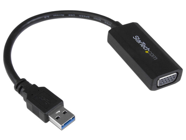 Adaptador de video convertidor USB 3.0 a VGA con controladores incorporados.