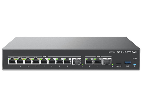 Switch Grandstream GCC6011 de 10 Puertos Gigabit (4 PoE) + 2 Puertos SFP 2.5G.