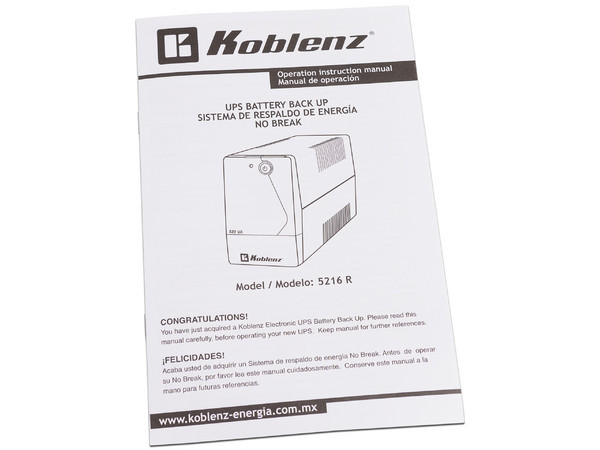 No-Break Koblenz  5216 R, 520VA (240 Watts) con 6 contactos NEMA 5-15R, 120V. - imagen 3