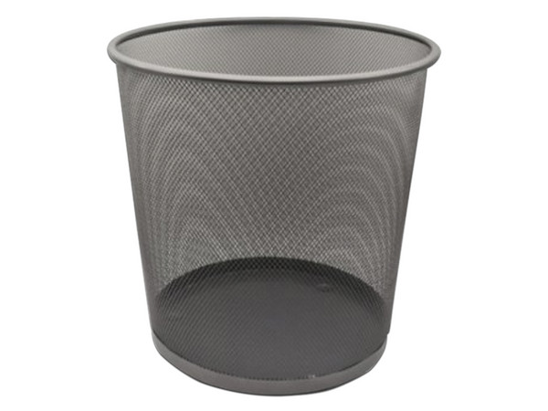 Cesto de Malla Nextep, redondo, capacidad 20L, Color Plata.