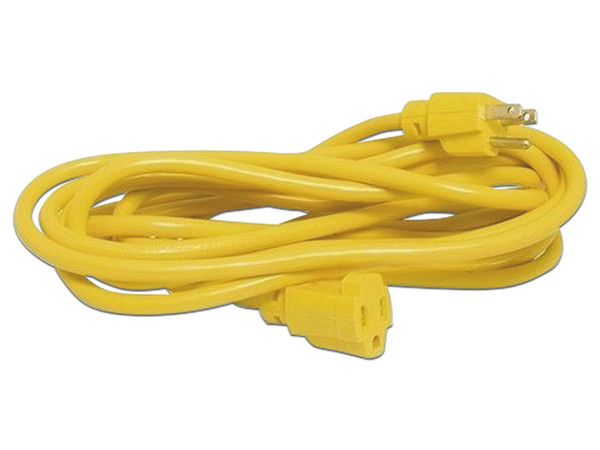 Extensión Eléctrica, Uso Rudo, Aterrizada, 15 m, 127 V CA, 10 A Máximo, Color Amarillo.