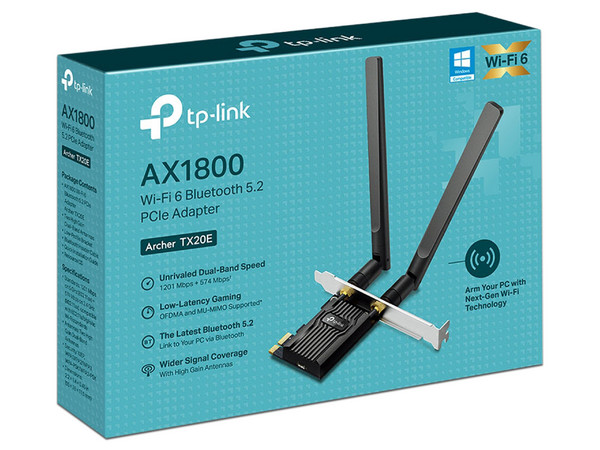 Tarjeta de Red Inalámbrica TP-Link Archer TX20E de Doble banda, 2.4GHz y 5GHz, hasta 1800Mbps, Wi-Fi 6, Bluetooth 5.2, PCI Express. - imagen 3