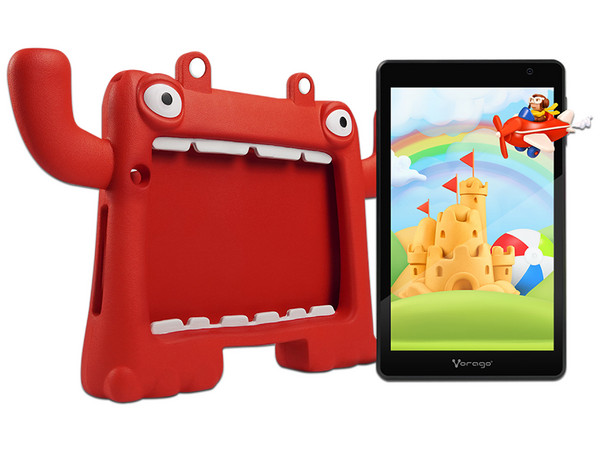 Tablet Vorago Pad 8 Kids:Procesador Quad Core (hasta 2Ghz),Memoria RAM de 4GB, Almacenamiento de 64GB,Pantalla LED Multi-touch de 8",Wi-Fi, Bluetooth,Cámara Principal de 5MP,Android 13. Color Rojo.