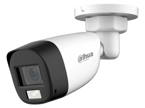 Cámara de vigilancia Tipo Bala Dahua DH-HAC-HFW1500CLN-IL-A de 5MP (2880 x 1620), Lente de 2.8mm, IR hasta 20m, IP67. Color Blanco.