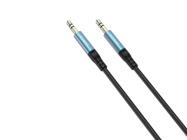 Cable de Audio 3.5 mm Mybat Longitud 1.2 m, Macho a Macho, Cable Trenzado. Color Negro.