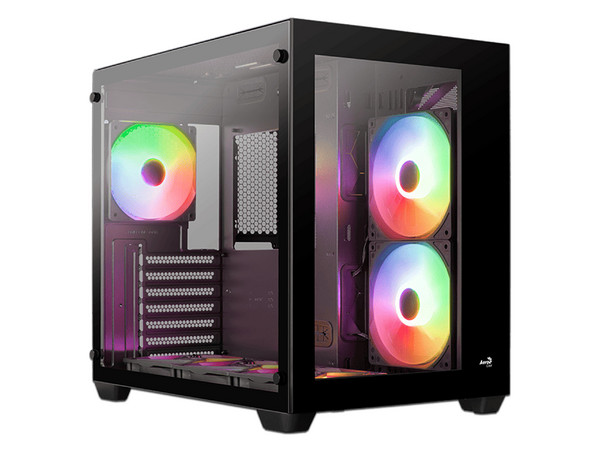 Gabinete AeroCool Dryft G-BK-V2, Mid-Tower, ATX (Sin fuente de poder). Color Negro.