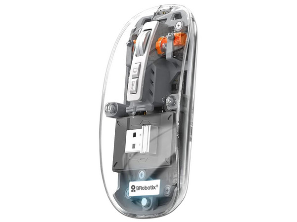 Mouse Inalámbrico BRobotix 6000823, Bateria Recargable, Receptor USB, Transparente. - imagen 2