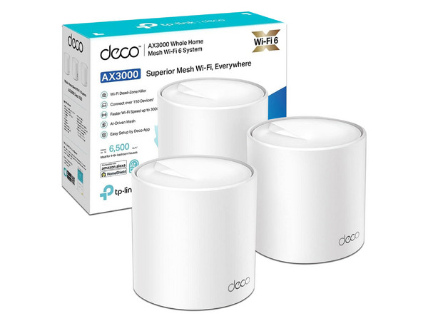 Sistema de Wi-Fi en Malla TP-Link DECO X50 de Doble banda 2.4GHz y 5GHz, Wireless AX (Wi-Fi 6), Hasta 2402 Mbps, Color Blanco, (Paquete de 3 Piezas). - imagen 3