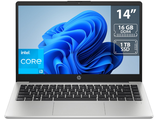 Laptop HP 240 G10: Procesador Intel Core i3 1315U (hasta 4.5 GHz), Memoria de 16GB DDR4, SSD de 1TB, Pantalla de 14" LED, Video UHD Graphics, S.O. Windows 11 Home (64 Bits).