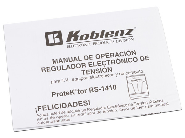 Regulador Koblenz RS-1410 de 1410VA/700W con 8 contactos. - imagen 3