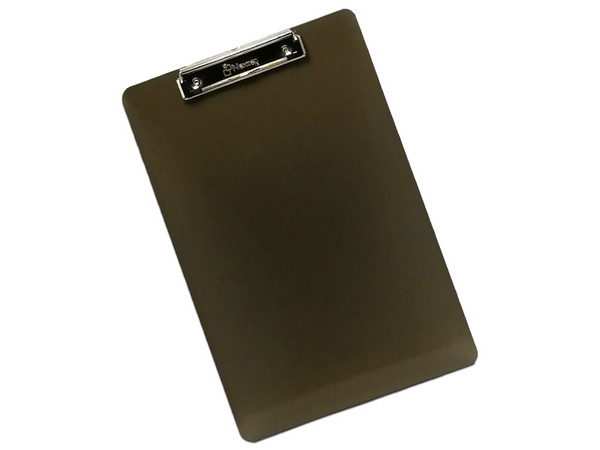 Tabla plástica Nextep con clip, tamaño oficio, color humo. Paquete con 2 piezas.