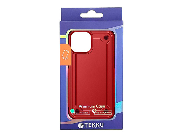 Funda protectora Tekku Tough Cover para iPhone 15 Pro, Color Rojo. - imagen 2