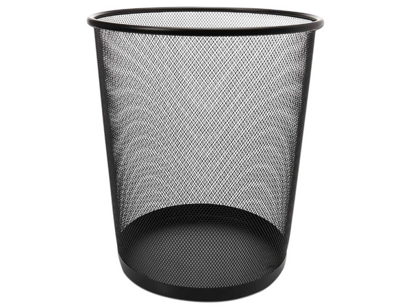 Cesto de malla redondo Nextep con capacidad de 20 litros, color negro. Paquete con 2 piezas.