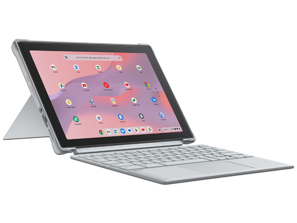 Laptop ASUS Chromebook CM30:  Procesador MediaTek Kompanio 520 (hasta 2.0 GHz),  Memoria de 8GB LPDDR4X,  eMMC de 128GB,  Pantalla de 10.5" WUXGA,  Video ARM Mali-G52 MC2,  S.O. ChromeOS.