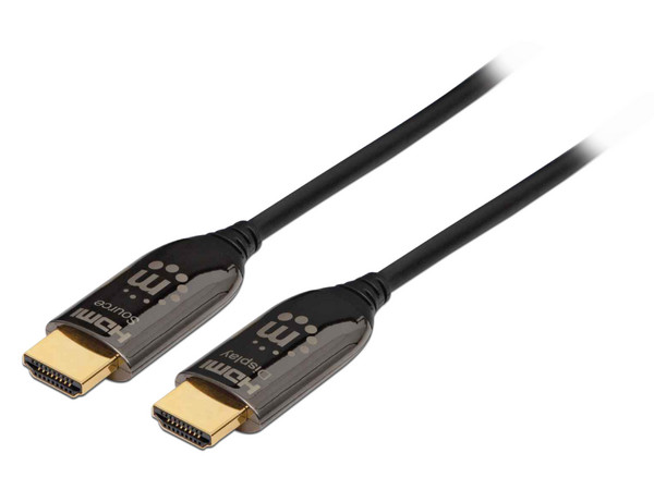 Cable de vídeo Manhattan HDMI 2.0(M-M) de Fibra Óptica, 50m, Color Negro.