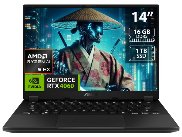 Laptop Gamer ASUS TUF Gaming A14:Procesador AMD Ryzen AI 9 HX 370 (hasta 5.1 GHz), Memoria de 16GB DDR5,SSD de 1TB,Pantalla de 14" LED WQXGA (2560x1600), 165Hz,Video NVIDIA GeForce RTX 4060 8GB GDDR6, S.O. Windows 11 Home, Teclado en Inglés