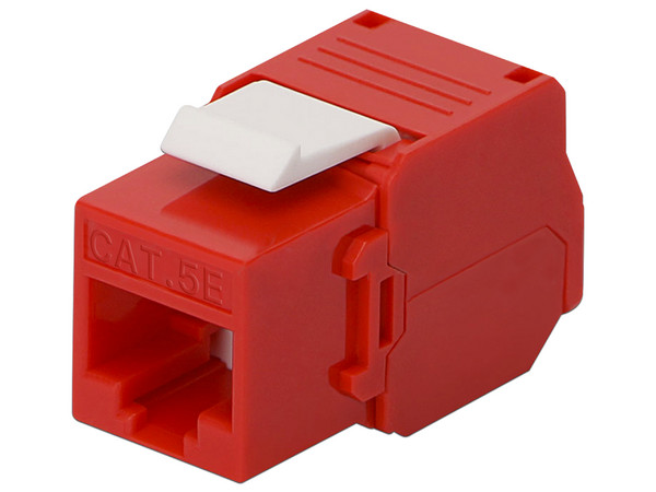 Módulo Jack Keystone LinkedPro LP-KJ-516-TTRD, Cat5e, Terminación en ángulo 180 grados. Color Rojo.