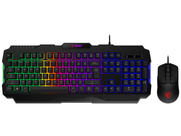 Kit Gamer de Teclado y Mouse MSI FORGE GK100 COMBO, Alámbrico, USB, Color. Negro (Idioma Inglés)